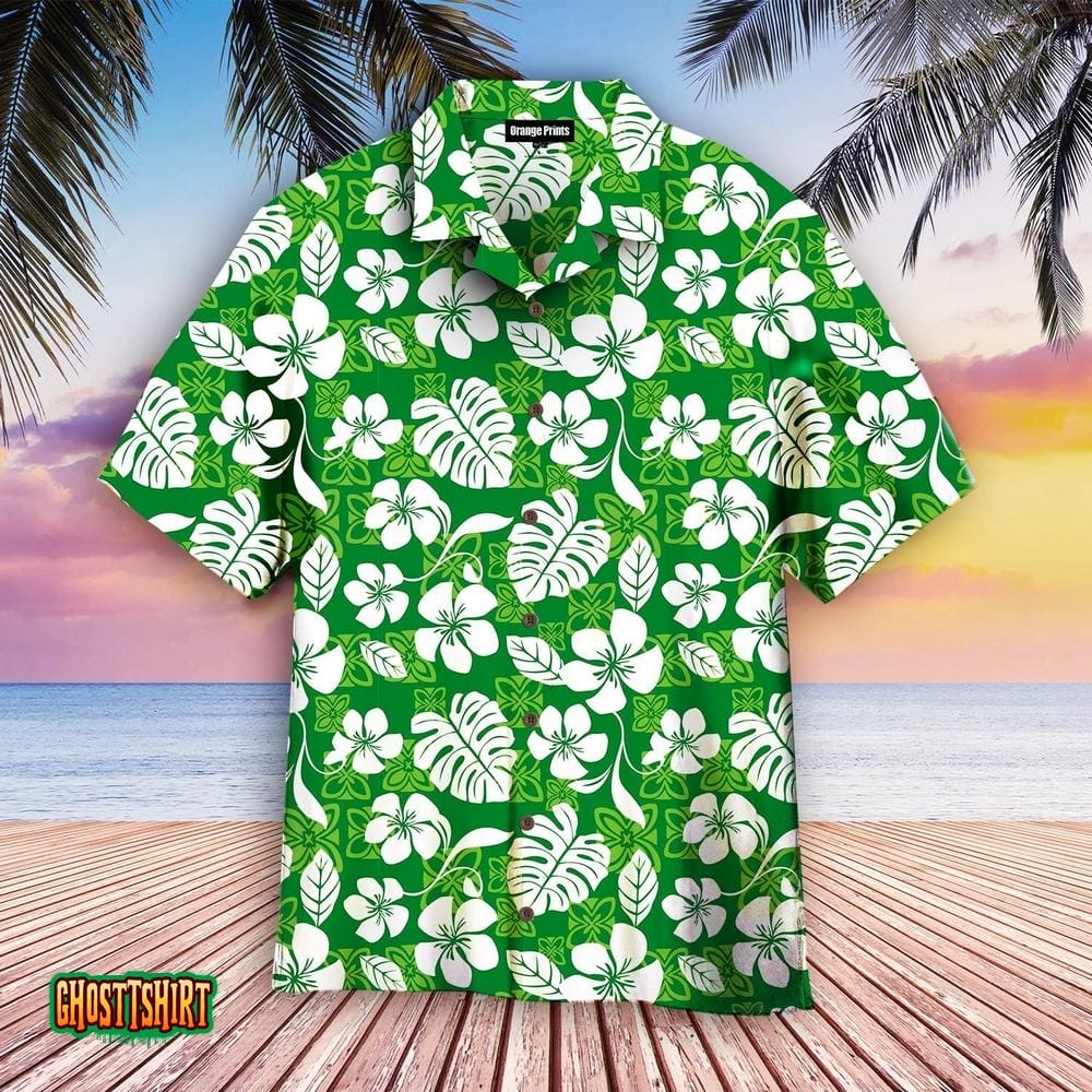 Green Seamless Aloha Aloha Hawaiian Shirt