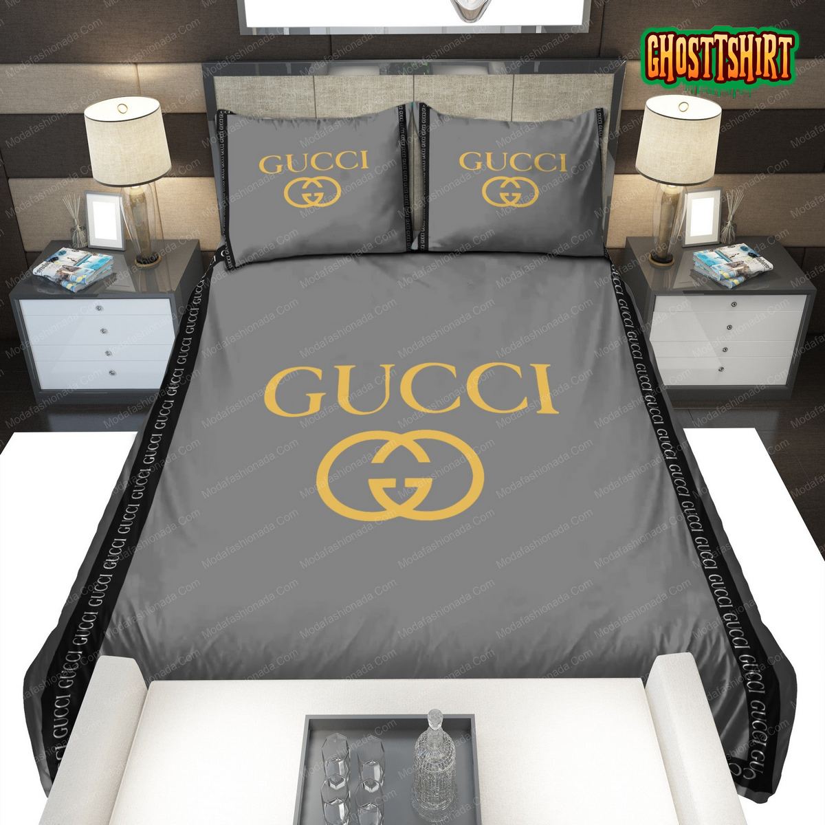 Grey Gucci Bedding Sets