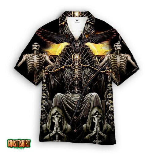 Grim Reaper Dark Skull Aloha Hawaiian Shirt