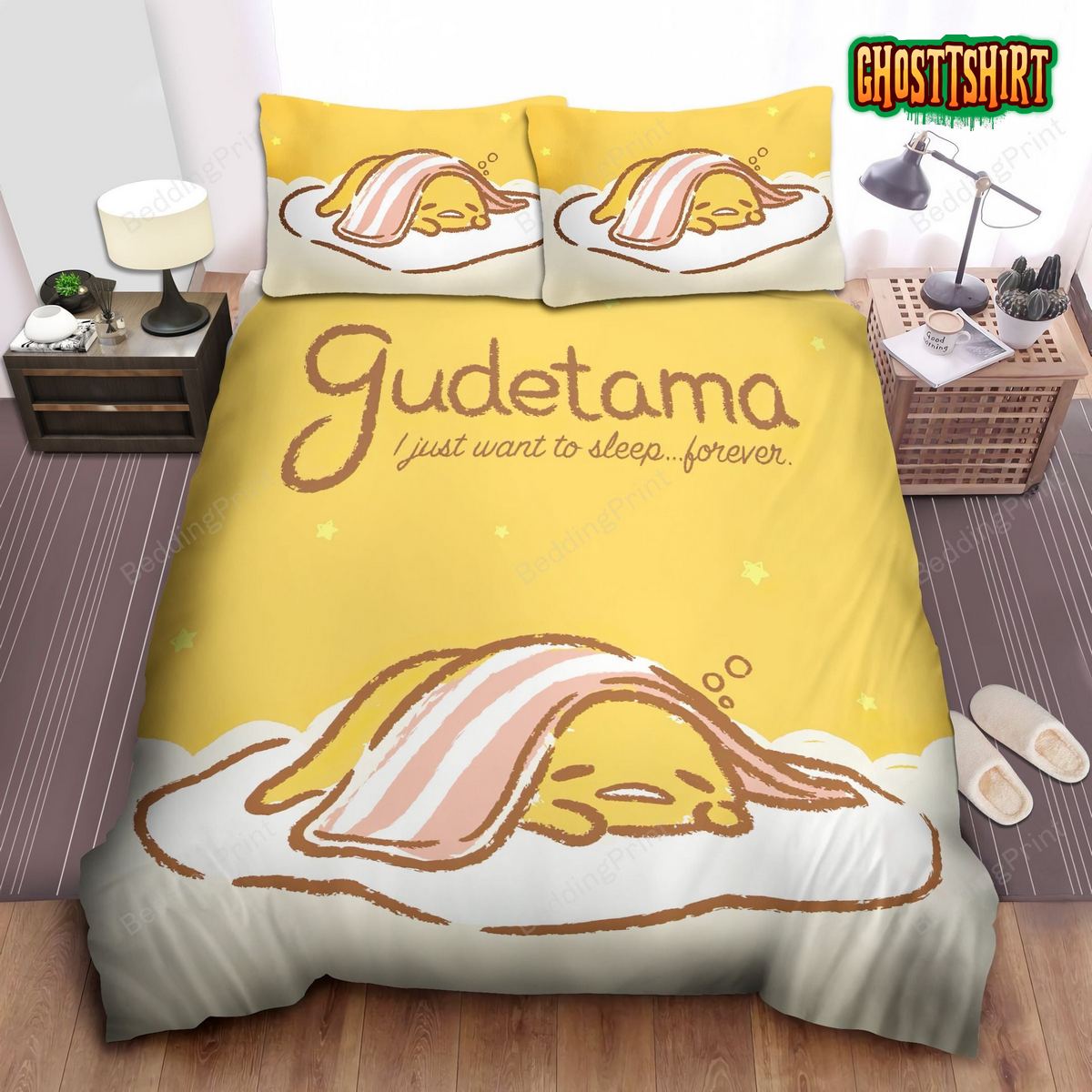 Gudetama I Just Want To Sleep Forever Bed Sheets Duvet Cover Bedding Set