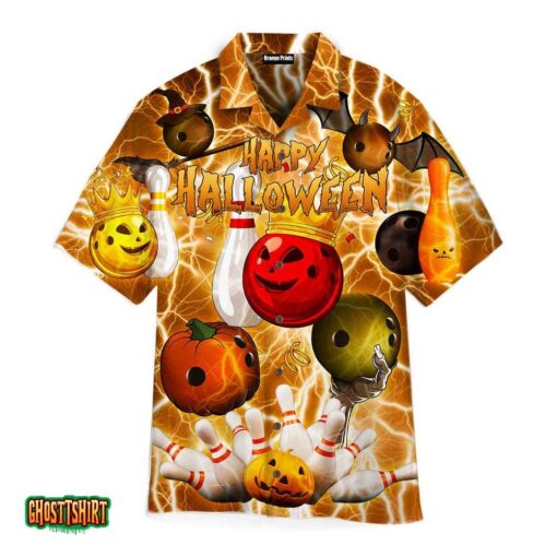 Halloween Bowling Party Aloha Hawaiian Shirt