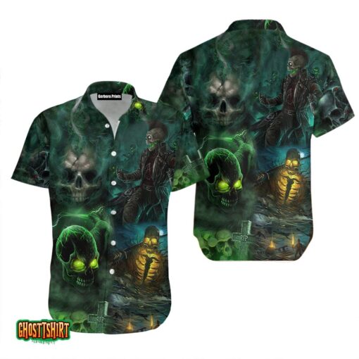 Halloween Green Aloha Hawaiian Shirt