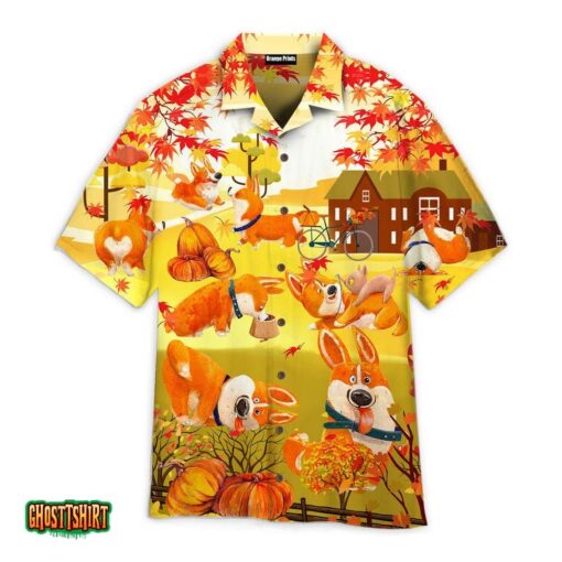 Happy Fall Y’all With Lovely Dog Aloha Hawaiian Shirt