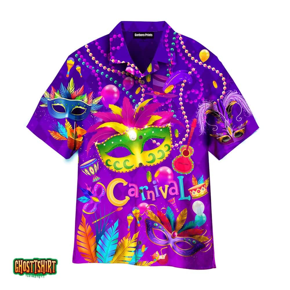 Happy Mardi Gras Purple Aloha Hawaii Shirt For Men Women