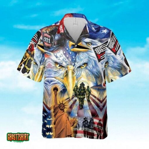 Happy Memorial Day Colourful Aloha Hawaiian Shirt