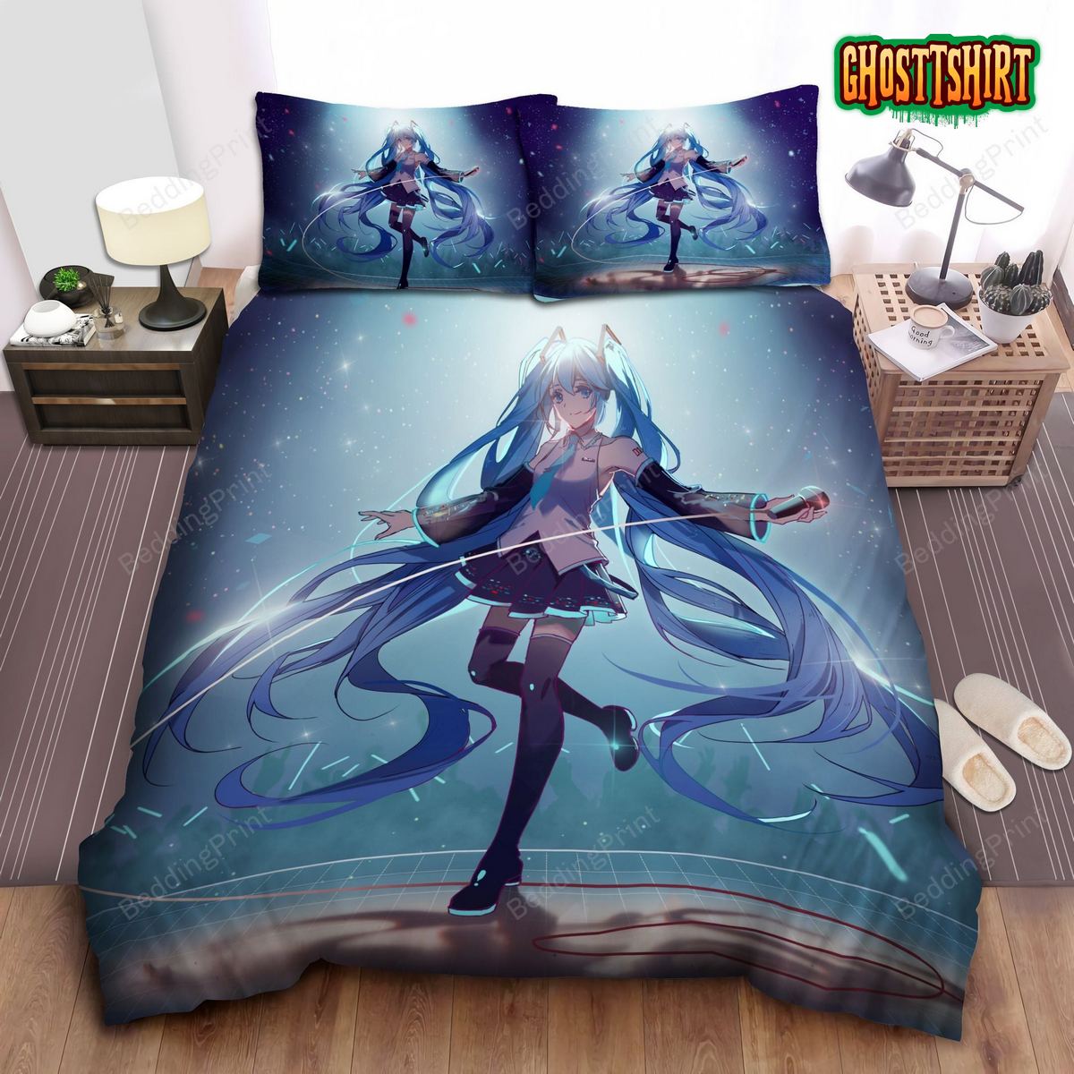 Hatsune Miku & The Crowd Bed Sheets Duvet Cover Bedding Set