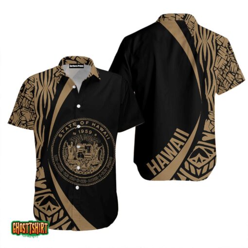Hawaii Polynesian Black And Yellow Aloha Hawaiian Shirt