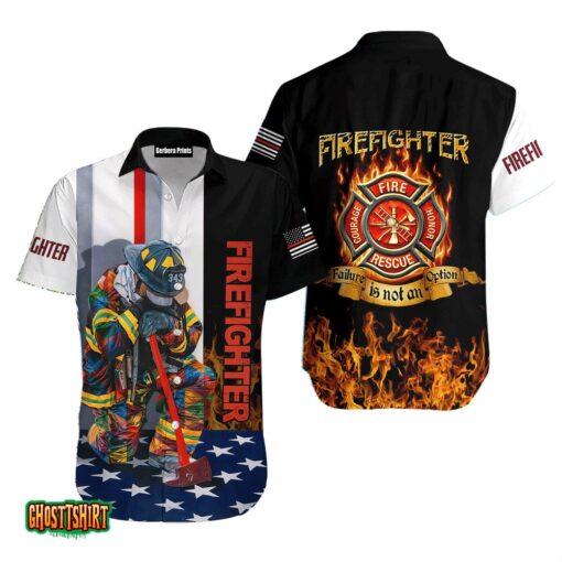 Hero Firefighter Flag Aloha Hawaiian Shirt