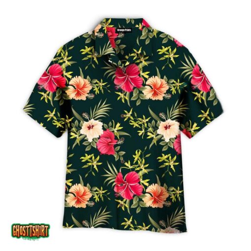 Hibicus Orchid Flower Tropical Aloha Hawaiian Shirt
