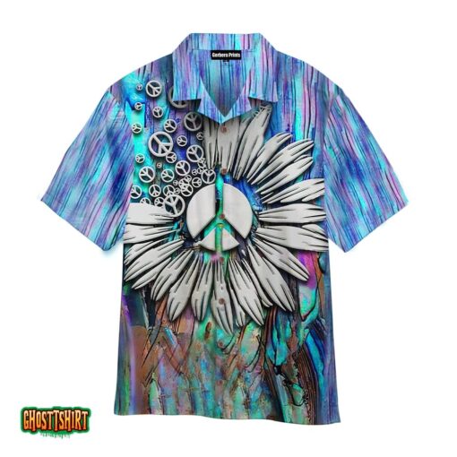 Hippie Beach Colorful White Aloha Hawaiian Shirt