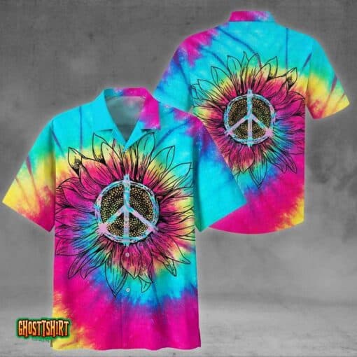 Hippie Beach Sunflower Aloha Hawaiian Shirt