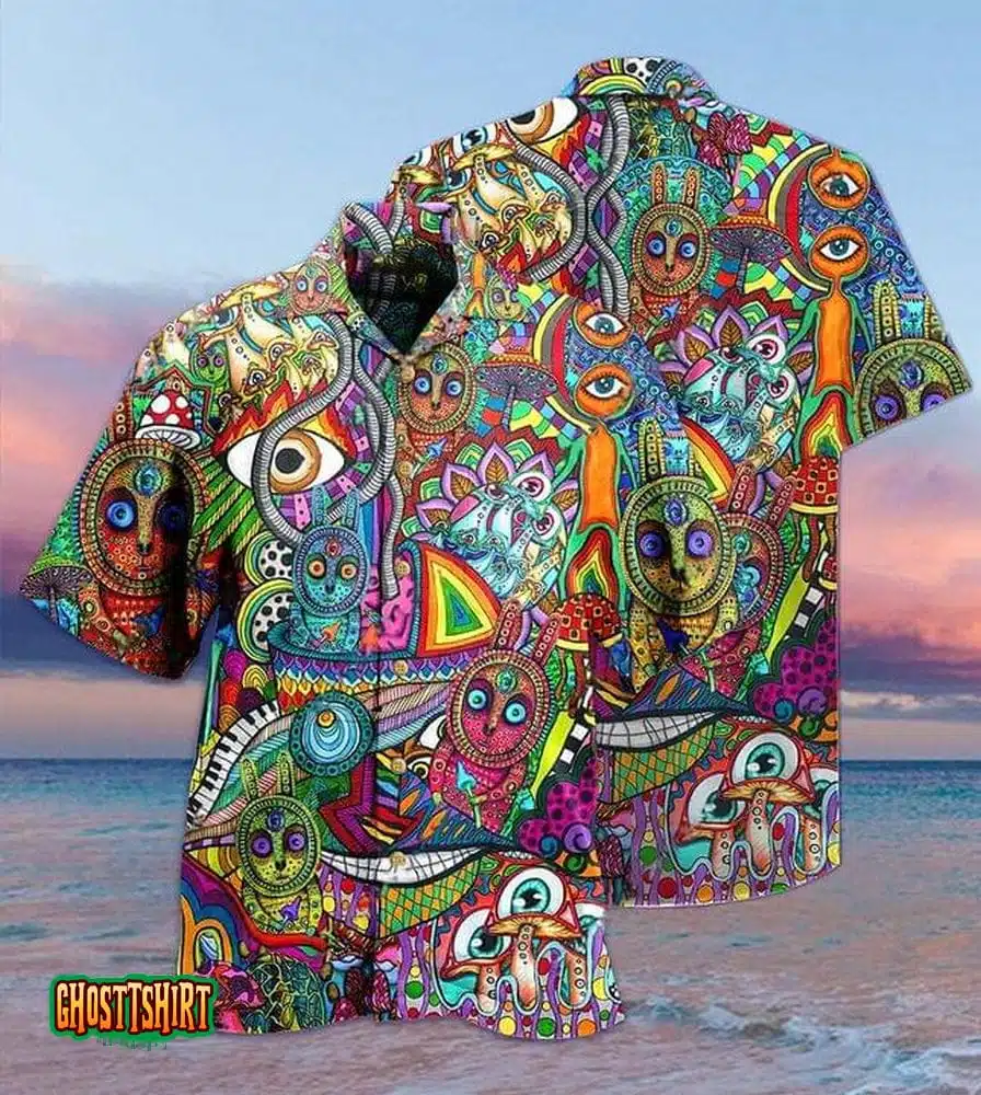 Hippie Colorful Aloha Hawaiian Shirt