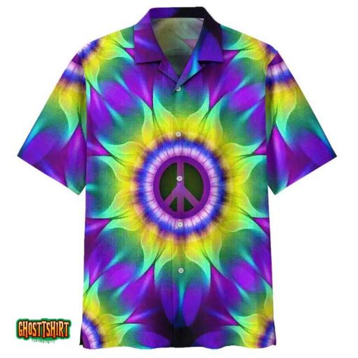 Hippie Colorful Flower Purple Aloha Hawaiian Shirt