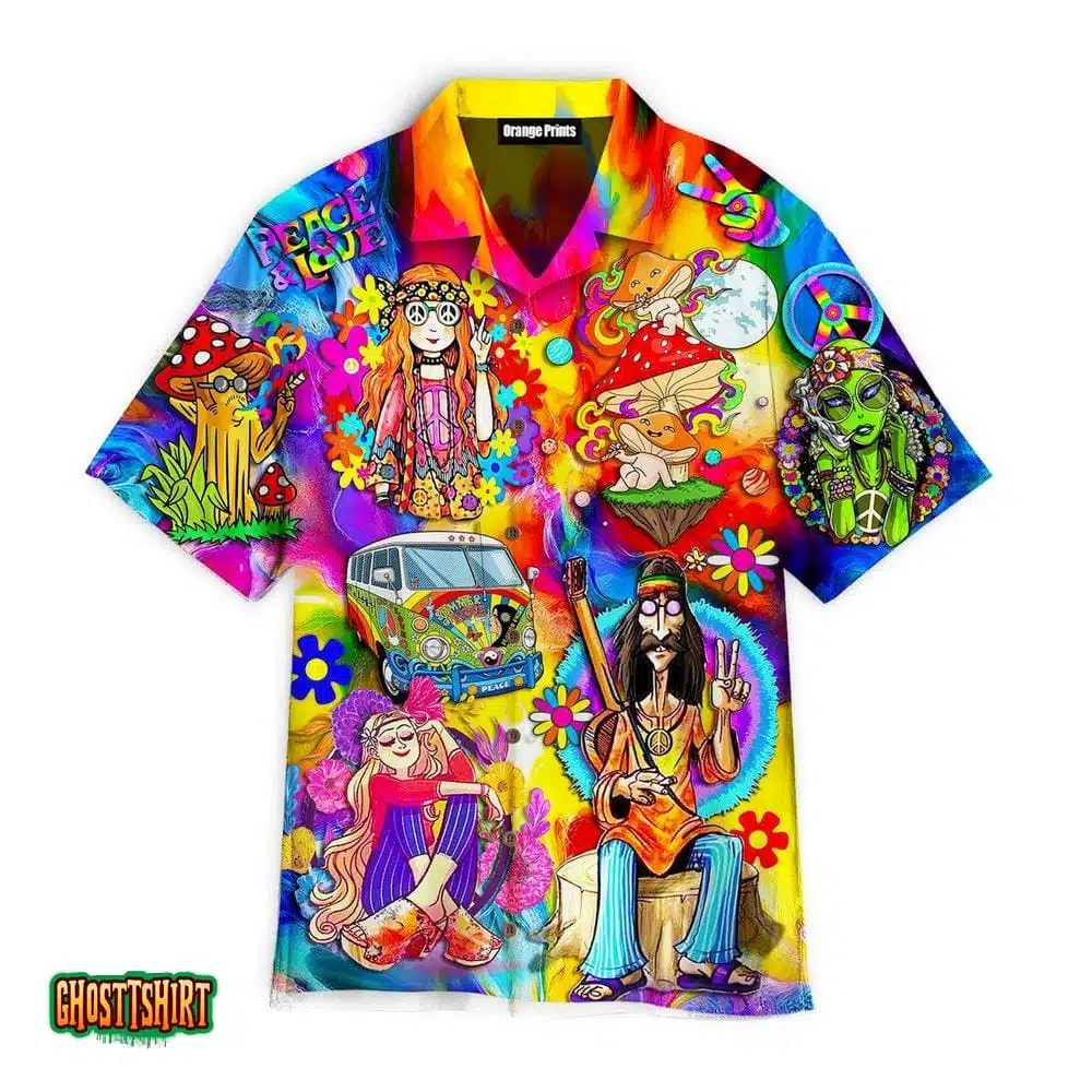Hippie Love Life Peace Style Aloha Hawaiian Shirt