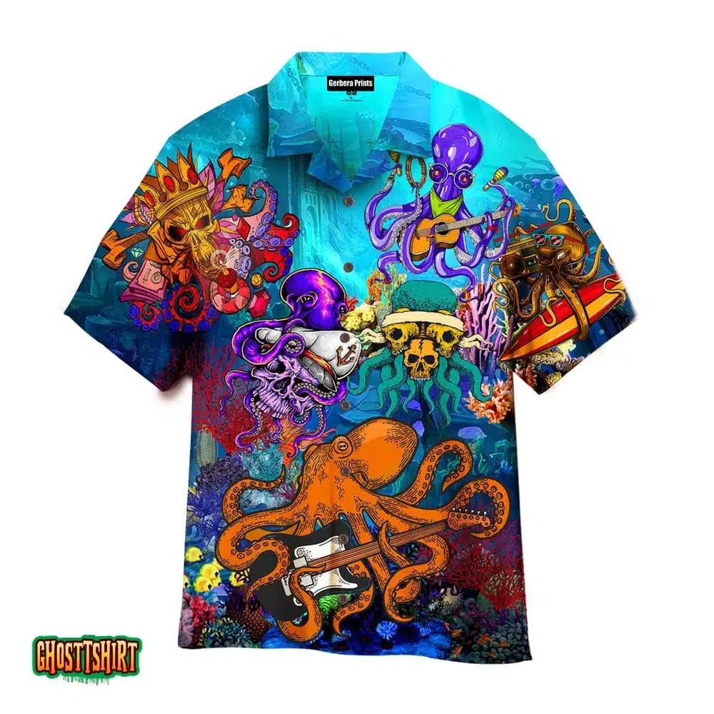 Hippie Octopus Love Music Aloha Hawaiian Shirt