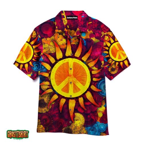 Hippie Peace Sign With SunFlower Aloha Hawaiian Shirt