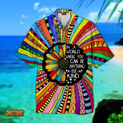 Hippie Sunflower Be Kind Aloha Hawaiian Shirt