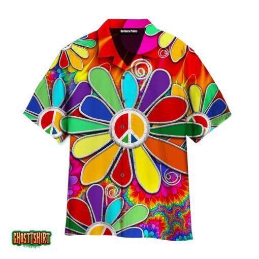 Hippie Tie Dye Flower Aloha Hawaiian Shirt