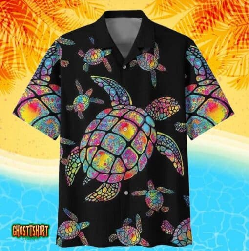Hippie Turtle Love Ocean Aloha Hawaiian Shirt