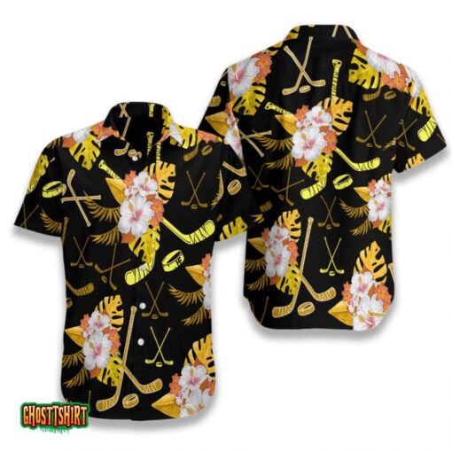 Hockey Tropical Puck Aloha Hawaiian Shirt