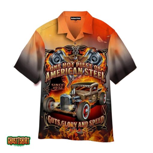 Hot Rod One Hot Piece Of American Steel Aloha Hawaiian Shirt