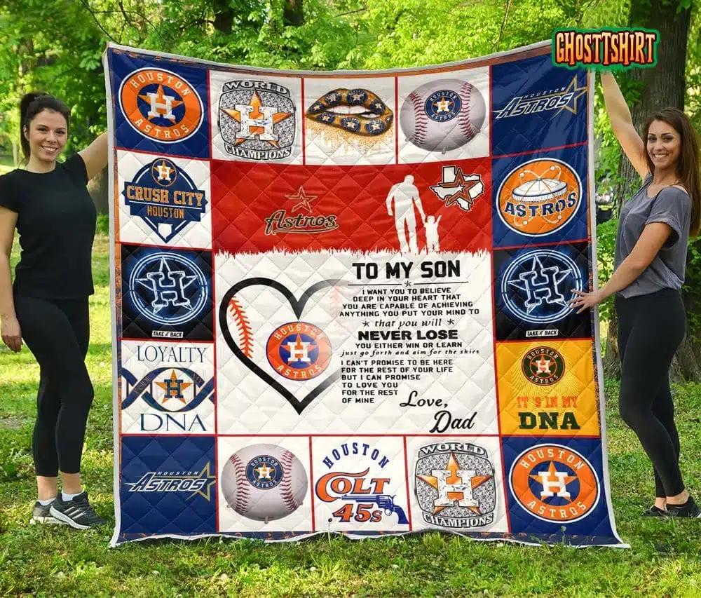 Houston Astros Family & To My Son Quilt Blanket