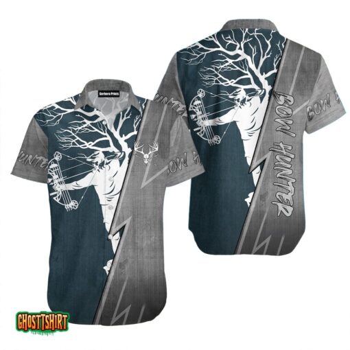 Human Archer Bow Hunter Gray And Blue Aloha Hawaiian Shirt