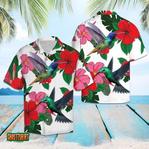 Hummingbird and Hibiscus Aloha Hawaiian Shirt