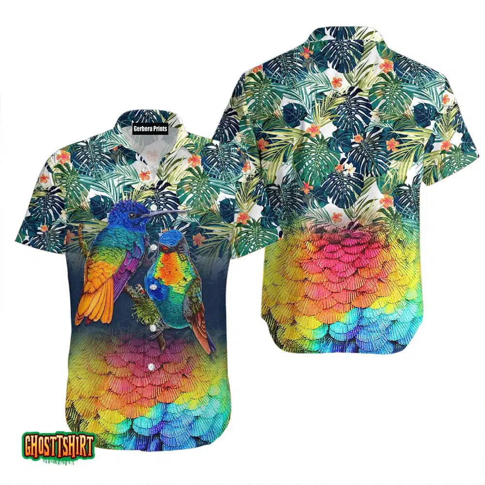 Hummingbird Colourful Aloha Hawaiian Shirt