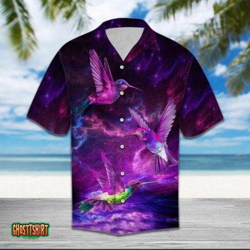 Hummingbird Purple Aloha Hawaiian Shirt
