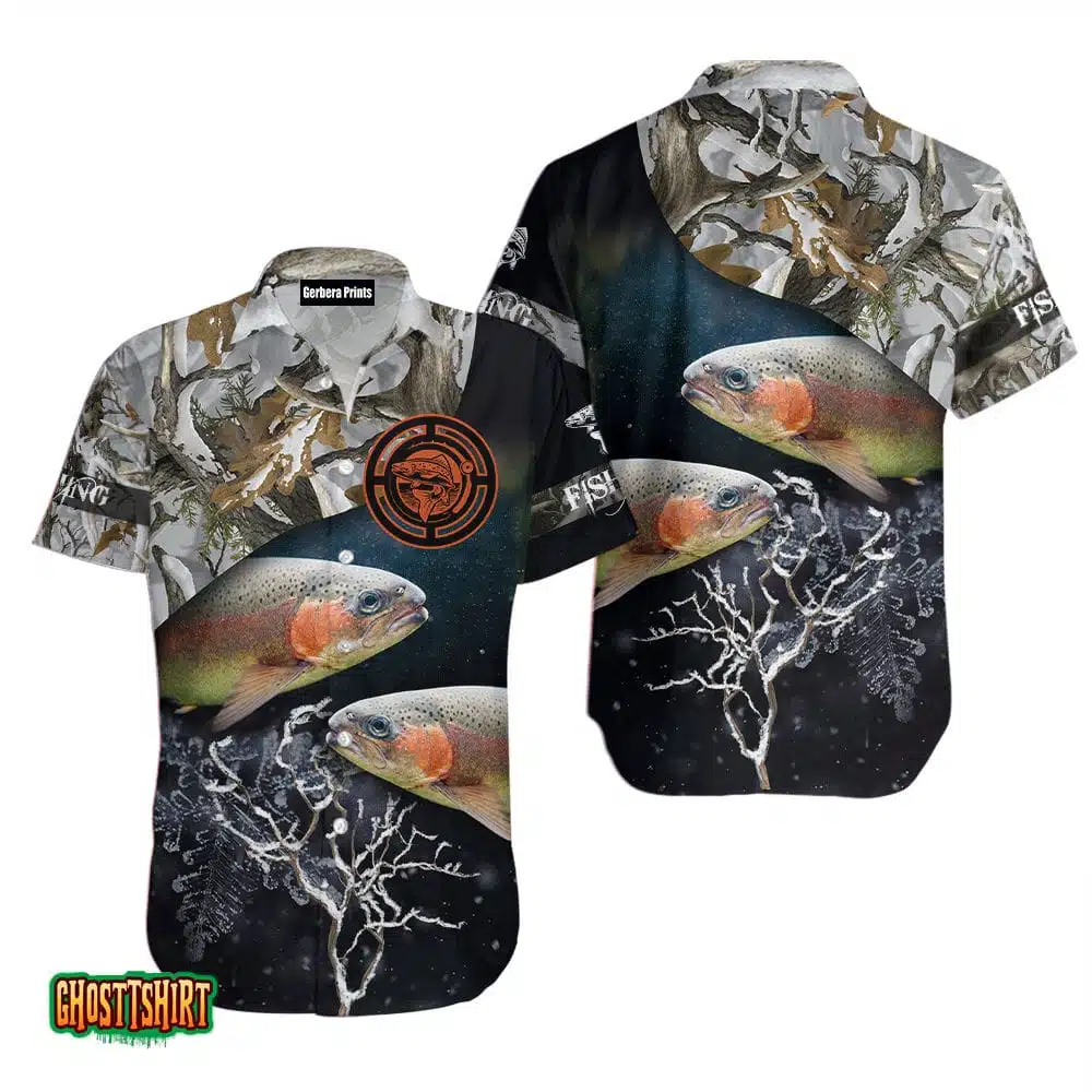 Ice Camo Trout Fishing Aloha Hawaiian Shirt Ice Camo Trout Fishing Aloha Hawaiian Shirt