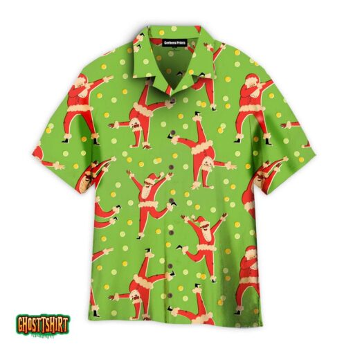 In Love Light Santa Dancing Christmas Pattern Red And Green Aloha Hawaiian Shirt