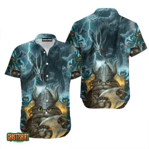 In Valhalla Cats See You Blue Aloha Hawaiian Shirt