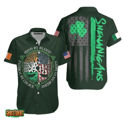 Irish By Blood American By Birth Patriot By Choice Tree Of Life Aloha Hawaiian Shirt
