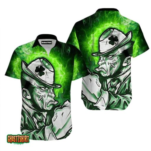 Irish Man Happy Day Green Aloha Hawaiian Shirt