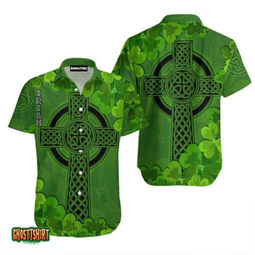 Irish St Patrick’s Day Clover Pattern Green Aloha Hawaiian Shirt