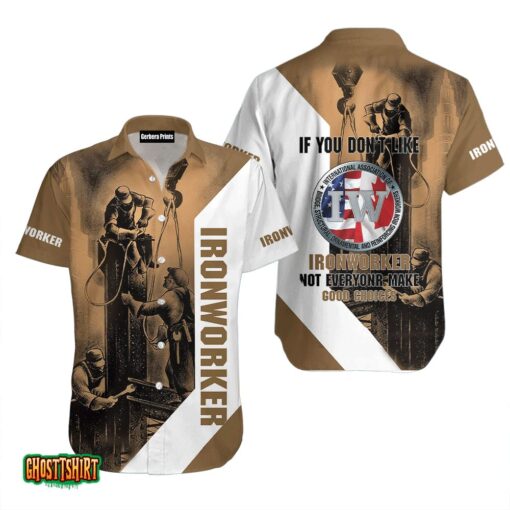 Ironworker Brown And White Aloha Hawaiian Shirt