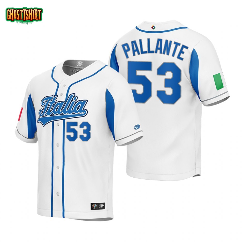 Italy Andre Pallante White 2023 World Baseball Classic Jersey