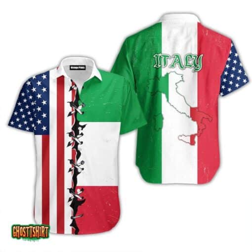 Italy Flag Aloha Hawaii Shirt For Men Women