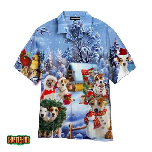 Jack Russell Christmas Snow White Aloha Hawaiian Shirt