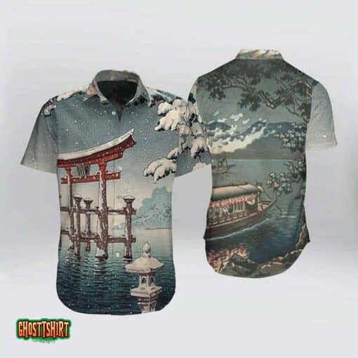 Japanese Aesthetic Ukiyoe Grey Aloha Hawaii Shirt For Men Women