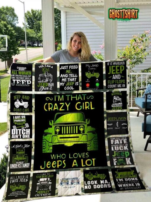 Jeep Girl V2 Quilt Blanket