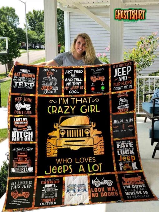 Jeep Girl V3 Quilt Blanket