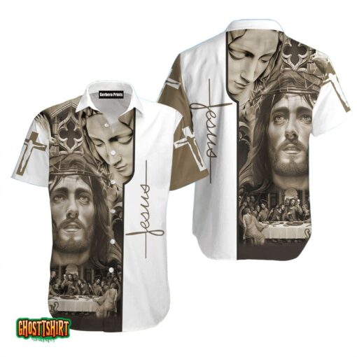 Jesus Bless America White Aloha Hawaiian Shirt