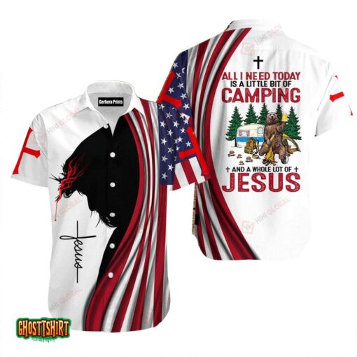 Jesus Camping White Aloha Hawaiian Shirt