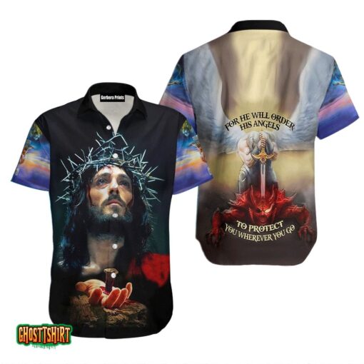 Jesus For He Will Order His Angle Aloha Hawaiian Shirt