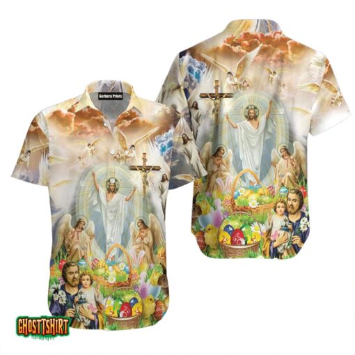 Jesus Happy Easter Colourful Aloha Hawaiian Shirt