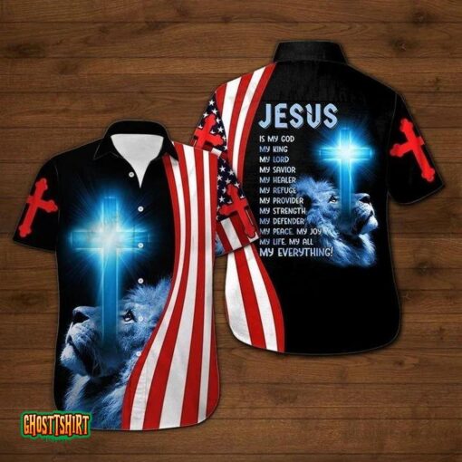 Jesus Is My God Black Aloha Hawaiian Shirt