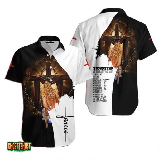Jesus Is My God IRSUS Black And White Aloha Hawaiian Shirt