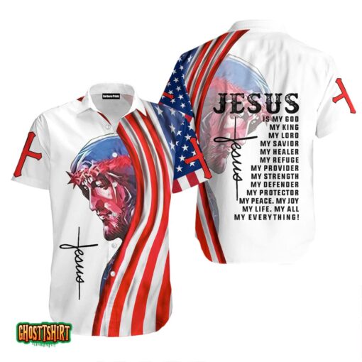Jesus Is My God Red And White Aloha Hawaiian Shirt